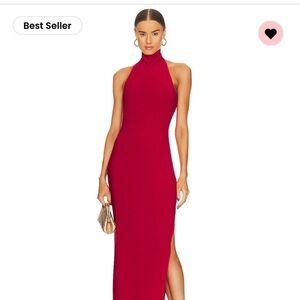 Red Norma Kamali High Neck Dress Size Small